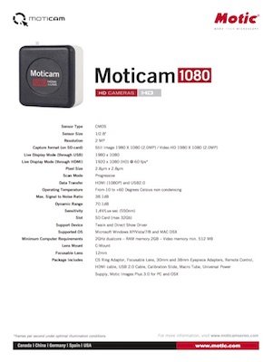 Moticam 1080p brossúra