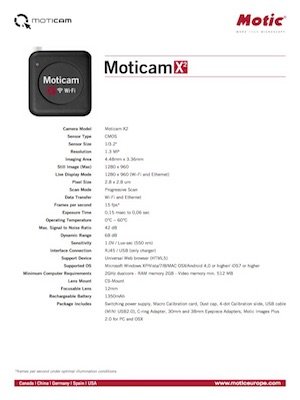 Moticam X2 brossúra